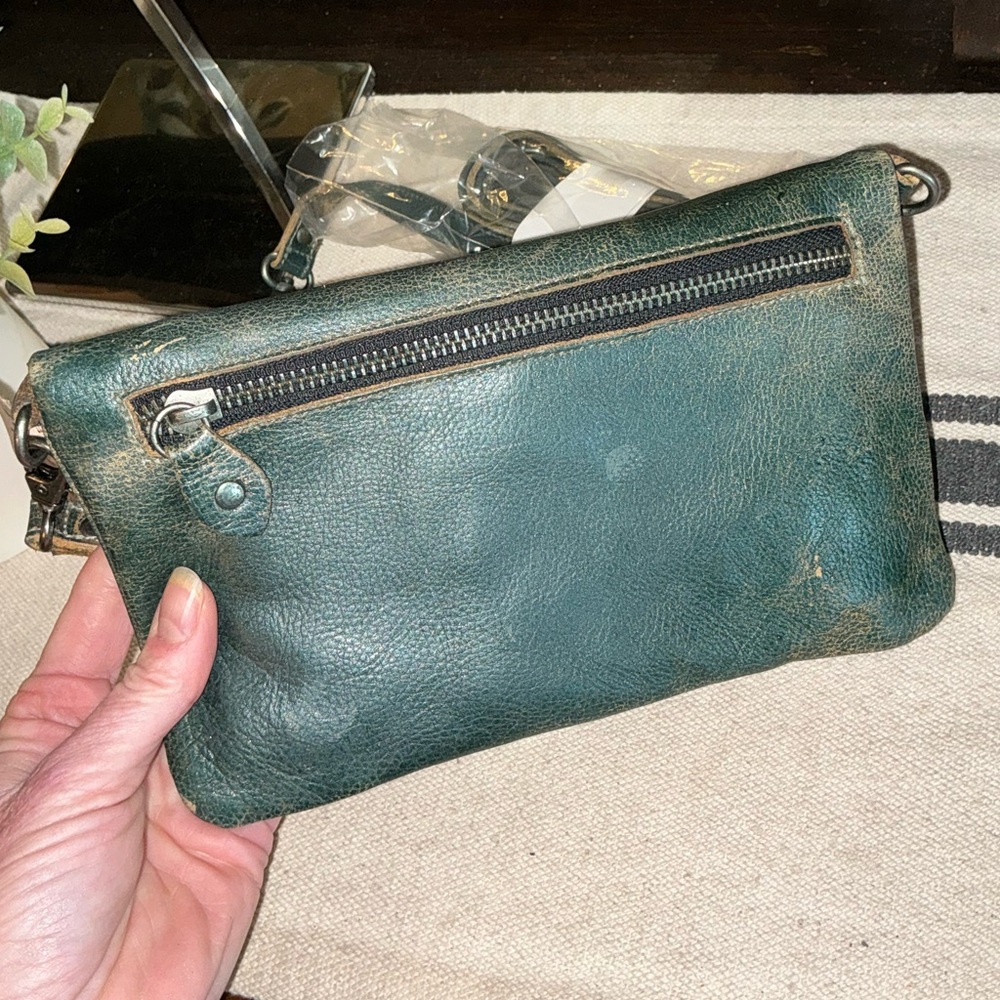 NWT Bed Stu Leather Cadence Wallet Wristlet Crossbody Bag Dark Teal Lux MSRP 175 - Picture 5 of 14